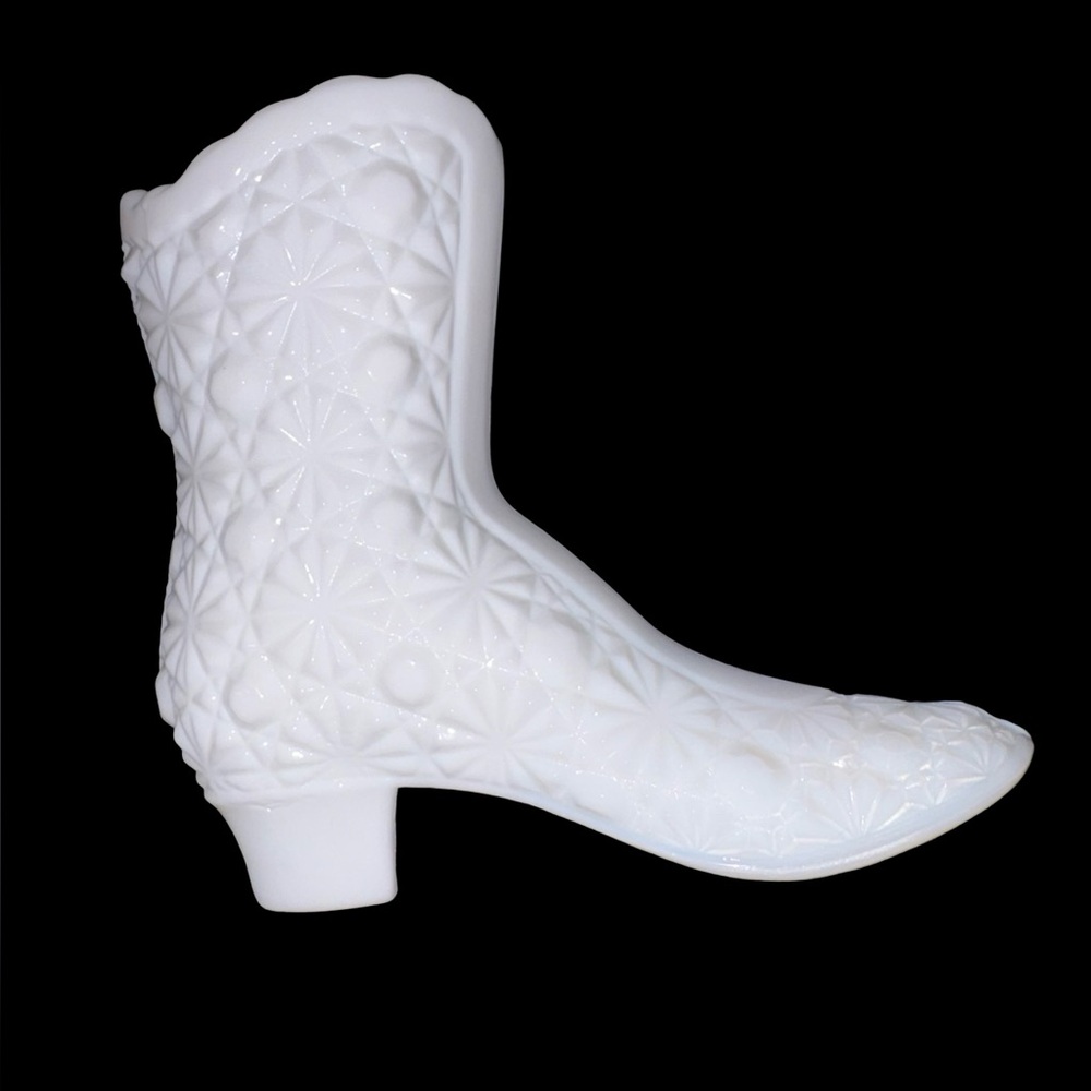 Vintage Fenton Milk Glass Victorian Boot (Vase)